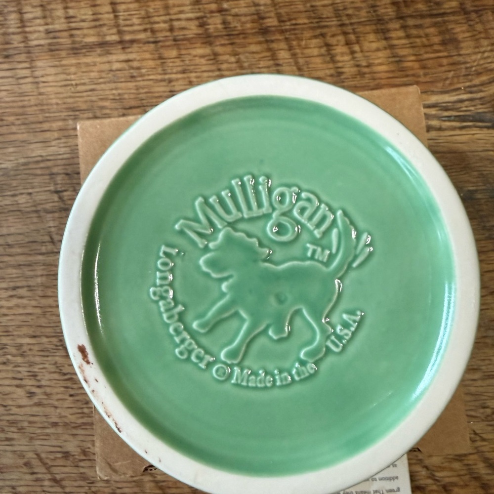Longaberger Green Cat Bowl - Picture 3 of 5